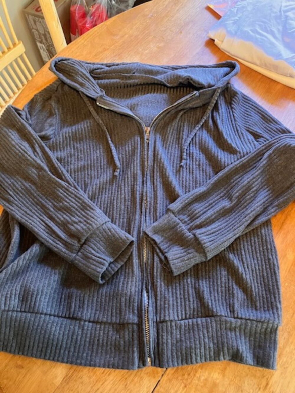 Dark Gray Hooded Zip Up